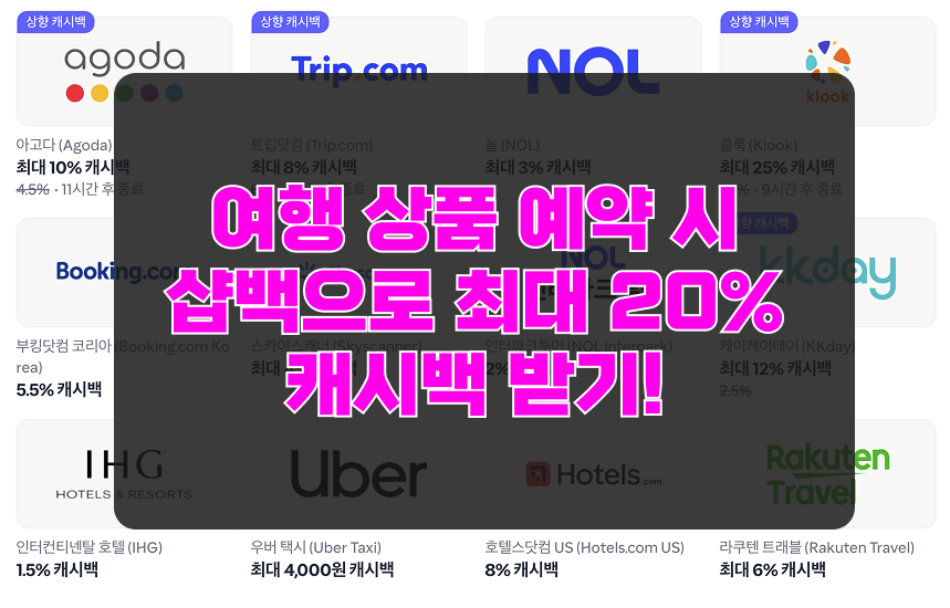 [여행꿀팁] 샵백으로 여행 경비 절약하기